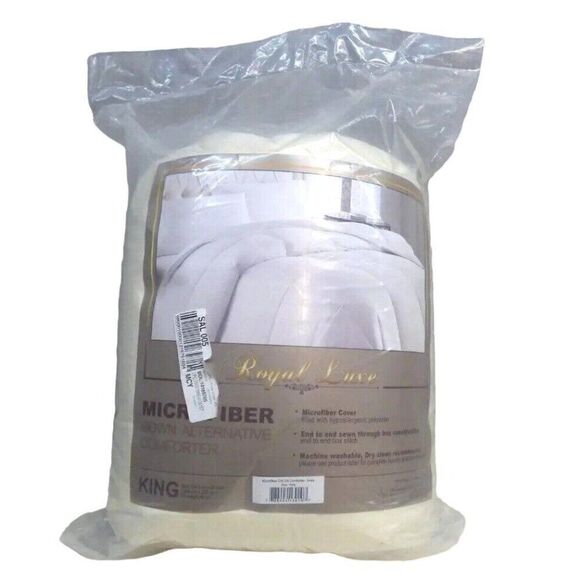 $130.0 Royal Luxe Lightweight Microfiber Down Alternative Comforter, Cream, King - Picture 2 of 8